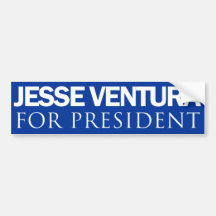 Jesse Ventura für Präsidenten - einfaches Blau Auto Sticker