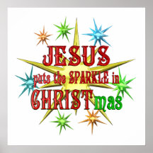 Jesus Christmas Sparkles Posters