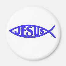 Jesus-Fische (Magnetblau) Kühlschrankmagnet