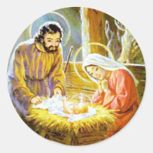 Jesus in der Krippen-WeihnachtsGeburt Christi Sticker