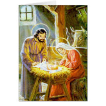 Jesus in der Krippen-WeihnachtsGeburt Christi Grußkarten