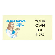 JESUS RETTET MIT KUPONS PHOTO GRUßKARTE