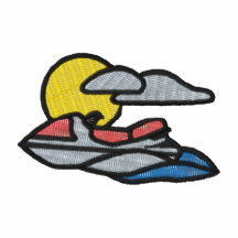 Jet-Ski mit Wellen Bestickte Polos