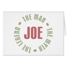 Joe der Mann der Mythos die Legenden-T-Shirts-Gesc Grußkarten