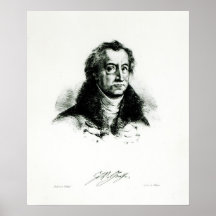 Johann Wolfgang Goethe graviert durch Delacroix Plakatdruck
