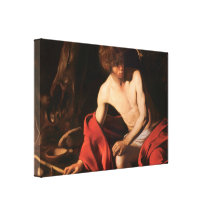 Johannes der Baptist - Caravaggio Gespannter Galerie Druck