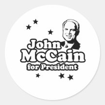JOHN MCCAIN FÜR PRÄSIDENTEN RUNDE AUFKLEBER