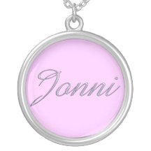 JONNI Logo-runde silberne Platten-Sterlinghalskett