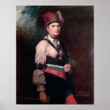 Joseph Brant, Leiter der Mohikaner, 1742-1807 Poster