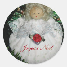 Joyeux Weihnachten Runde Sticker