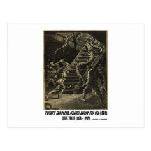 Jules Verne zwanzig tausend Liga-Tintenfisch Postkarte