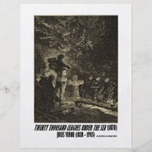 Jules Verne zwanzig tausend Ligen Begräbnis- Flyer