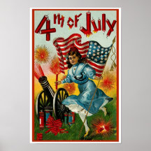 Juli 4. - Vintage Kunst - Plakat