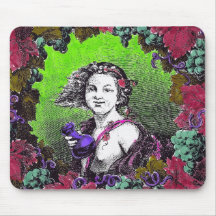 Junge in Traube Wreath, grüne Trauben und lila Mousepad