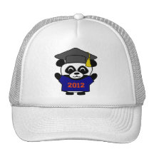 Jungen-Panda-Marine-Blau u. Orangen-Absolvent 2012 Cap