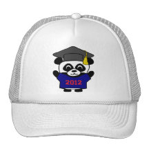 Jungen-Panda-Marine-Blau-u. Rot-Absolvent 2012 Netzkappen