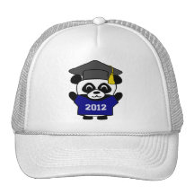 Jungen-Panda-Marine-Blau-u. Weiß-Absolvent 2012 Kappen
