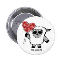 Jungen-Schafe mit Herz-Lutscher Anstecknadelbuttons