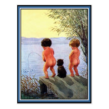 "Jungen sind Jungen " Postkarte