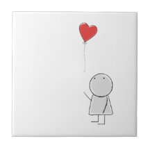 Jungen-u. Ballon-Keramik-Fliese