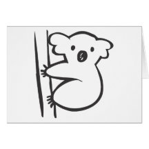 Junger Koala in einem Baum in der Schwarzweiss-Ski Karten