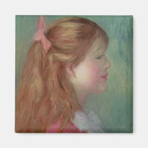 Junges Mädchen mit dem langen Haar in Profil, 1890 Kühlschrankmagnete
