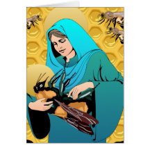 Jungfrau Mary Madonna u. Hummel-Biene Karten