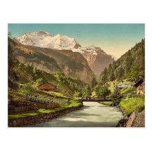 Jungfrau und Lauterbrunnen, Bernese Oberland, Swit Postkarte