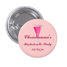 "Junggeselinnen-Abschied" - mit Champagne-Flöte Anstecknadelbutton