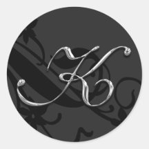 K-Monogramm-Buchstabe-Hochzeits-Umschlag Aufkleber