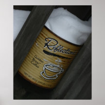 Kaffedose der Reflexionen alte Metall Posterdrucke