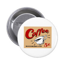 Kaffee-bodenlose Schale Anstecknadelbutton