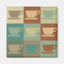 Kaffee-Pop-Kunst Magnete