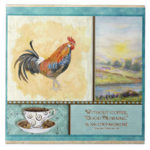 Kaffee-u. Hahn-Sprüche-Küchen-Kunst-Dekor Keramikfliese
