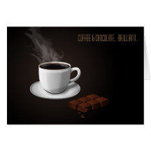 Kaffee und Schokolade = Helligkeits-Mitteilungskar