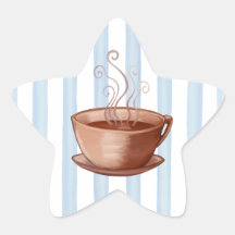 Kaffeetasse-Stern-Aufkleber