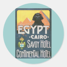 Kairo Ägypten - Vintage Reiseplakatkunst Runde Sticker