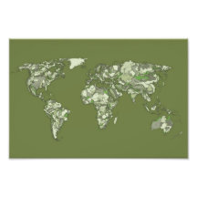 Kakifarbige grüne Weltkarte Photographie