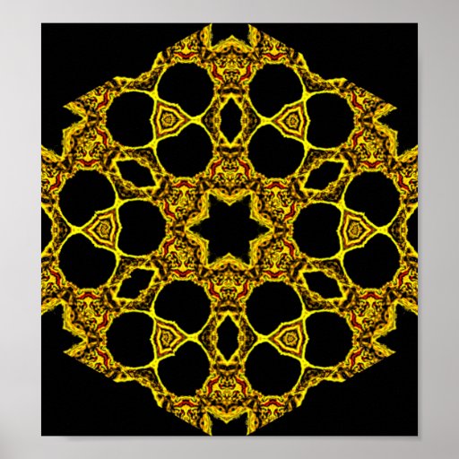 Kaleidoskop-Goldschädel-Mandala 1 Plakate