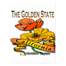 Kalifornien die goldener Staats-goldene Mohnblume Postkarte