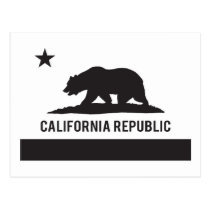 Kalifornien-Republik-Flagge - Schwarzes postkarten