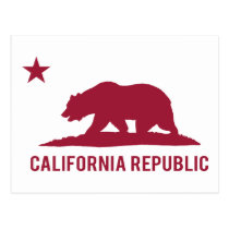 Kalifornien-Republik - grundlegend - Rot postkarten