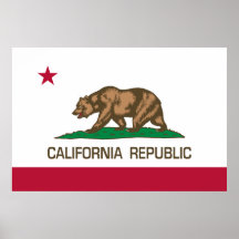 Kalifornien-Republik (Staats-Flagge) Plakatdruck
