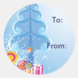 Kalter Winter-Geschenk-Umbau Runde Sticker