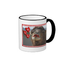 KAMEL-VALENTINSGRUSS - TRAGENDER LIPPENSTIFT - KÜS KAFFEETASSE