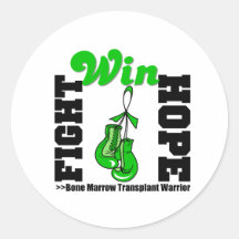 Kampf-Hoffnungs-Gewinn - Knochenmark-Transplantati Runder Sticker