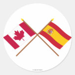 Kanada und Spanien gekreuzte Flaggen Sticker