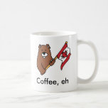 Kanadische Grizzlybär-Ahornblattflaggen-Kaffeetass