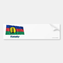Kanaky wellenartig bewegende Flagge mit Namen Autosticker