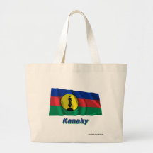 Kanaky wellenartig bewegende Flagge mit Namen Taschen